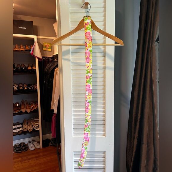 Lilly Pulitzer Pink and Yellow Belt Vibrant Accessories